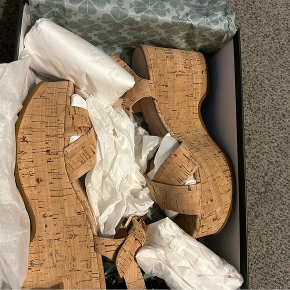 NWT Kate Spade ♠️ Jasper Cork platform Wedge Sandals - Picture 2 of 11